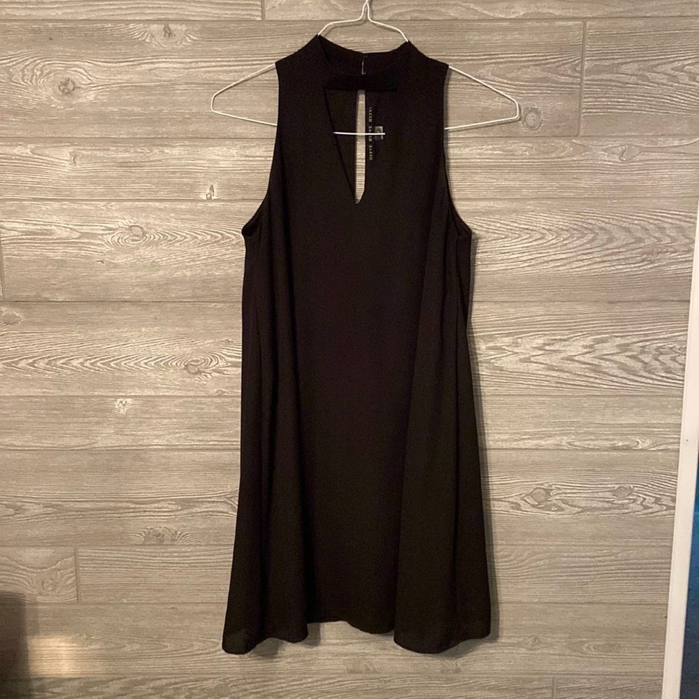 HYFVE Black Mock Neck Cutout Sleeveless A-Line Mini Dress Size Medium